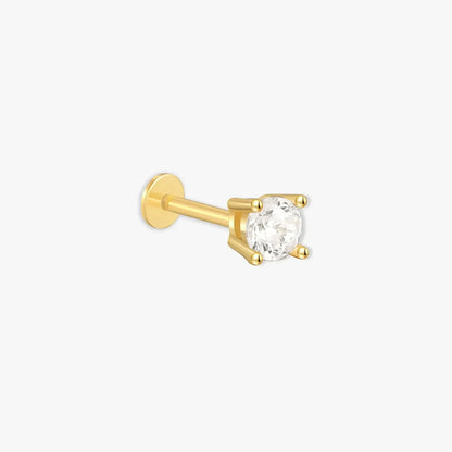Essential Flat Back Diamond Studs In Gold