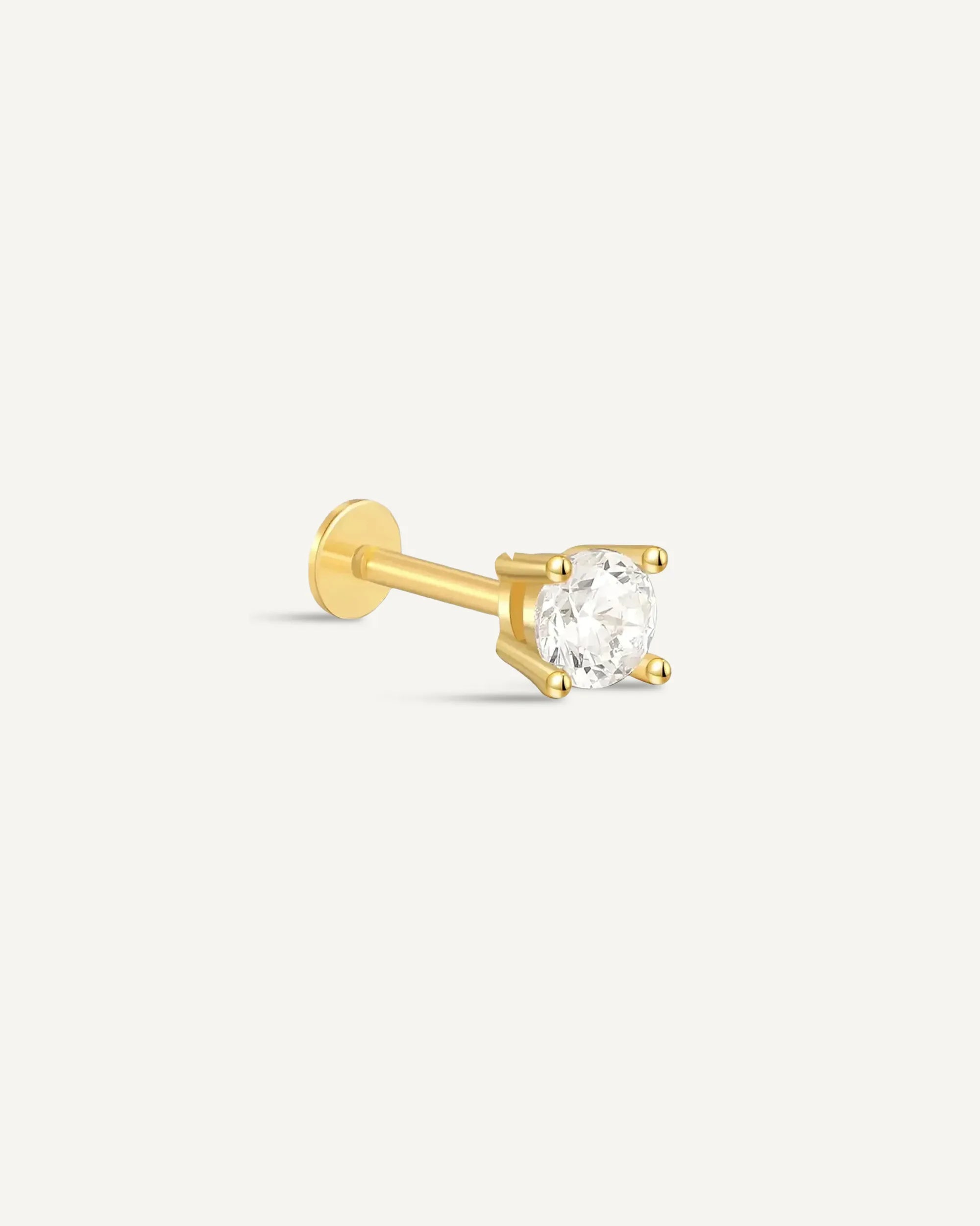 Essential Flat Back Diamond Studs In Gold