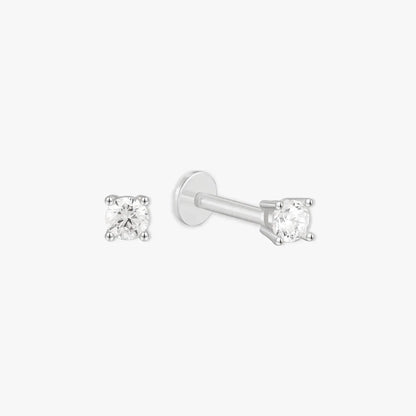 Essential Flat Back Diamond Studs In Silver
