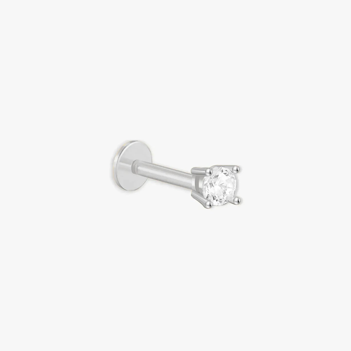 Essential Flat Back Diamond Studs In Silver