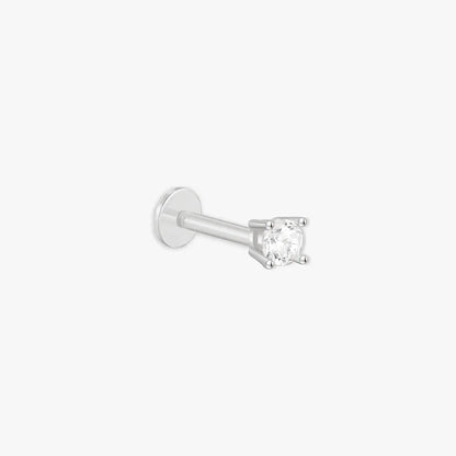 Essential Flat Back Diamond Studs In Silver