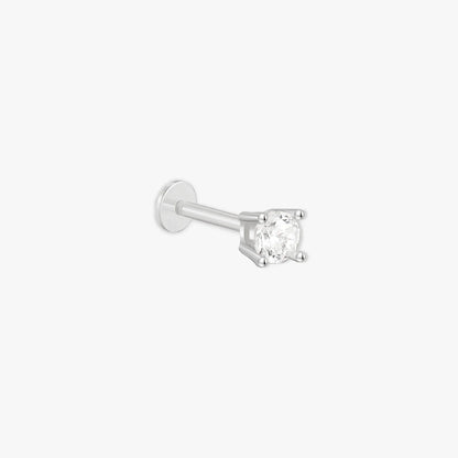 Essential Flat Back Diamond Studs In Silver