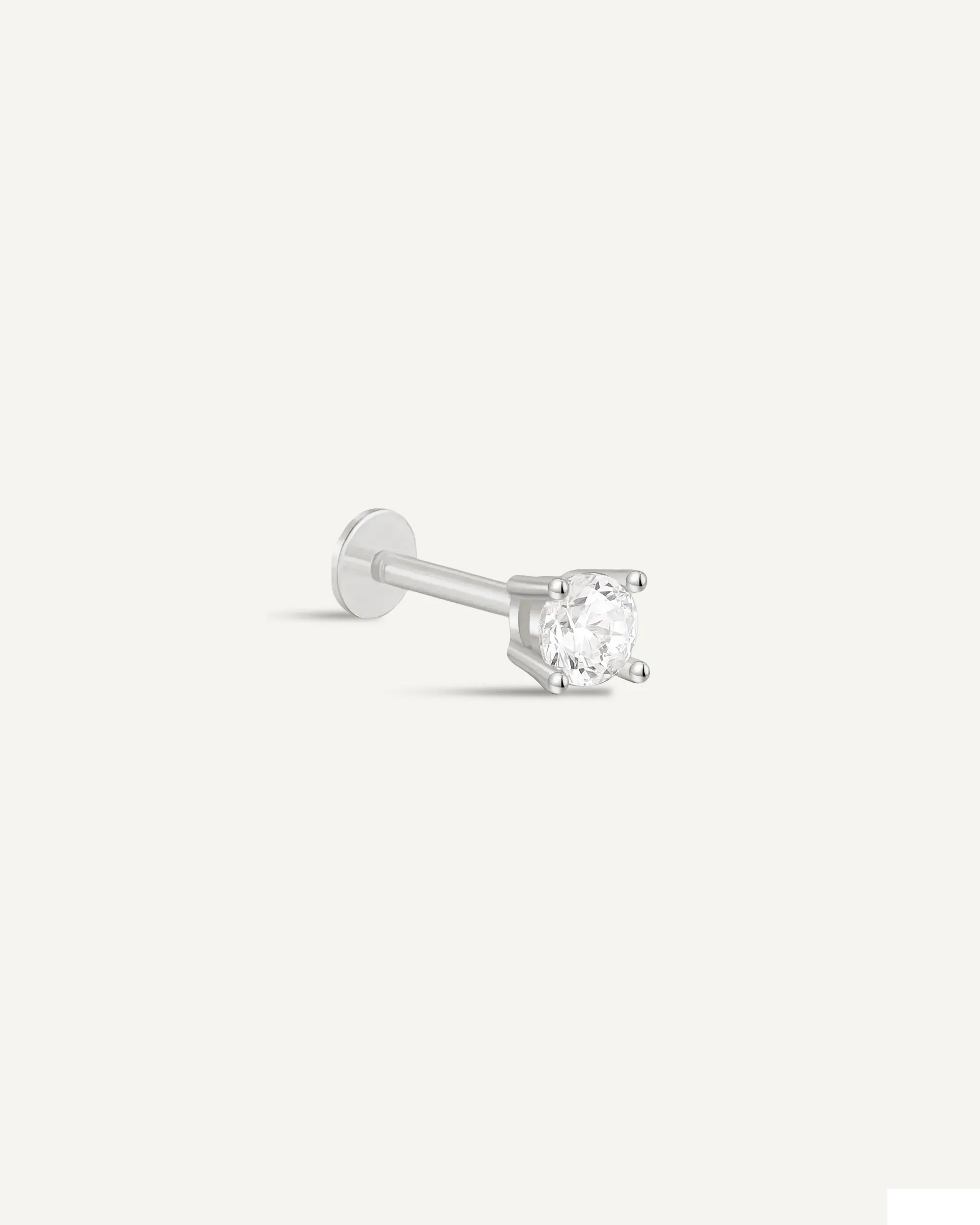 Helix Flat Back Diamond Stud In Silver