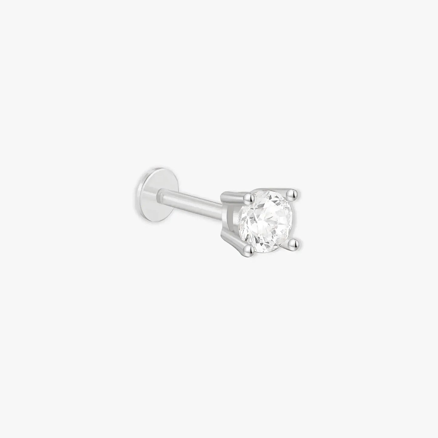 Essential Flat Back Diamond Studs In Silver