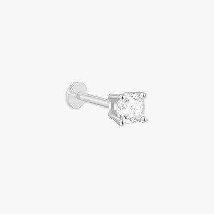 Essential Flat Back Diamond Studs In Silver