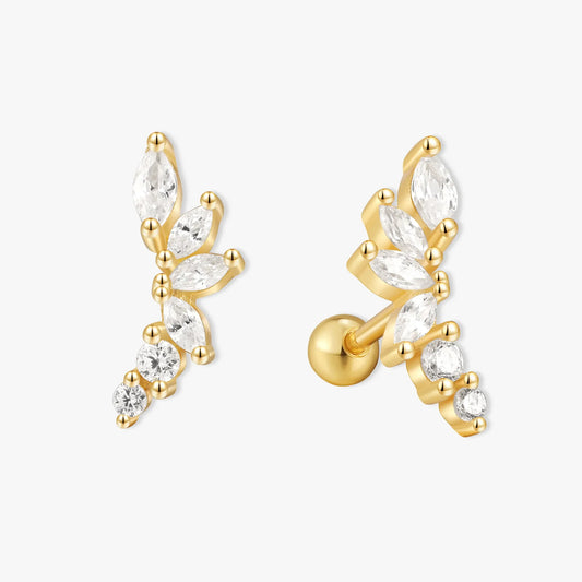 Climber Marquise Barbell Studs In Gold