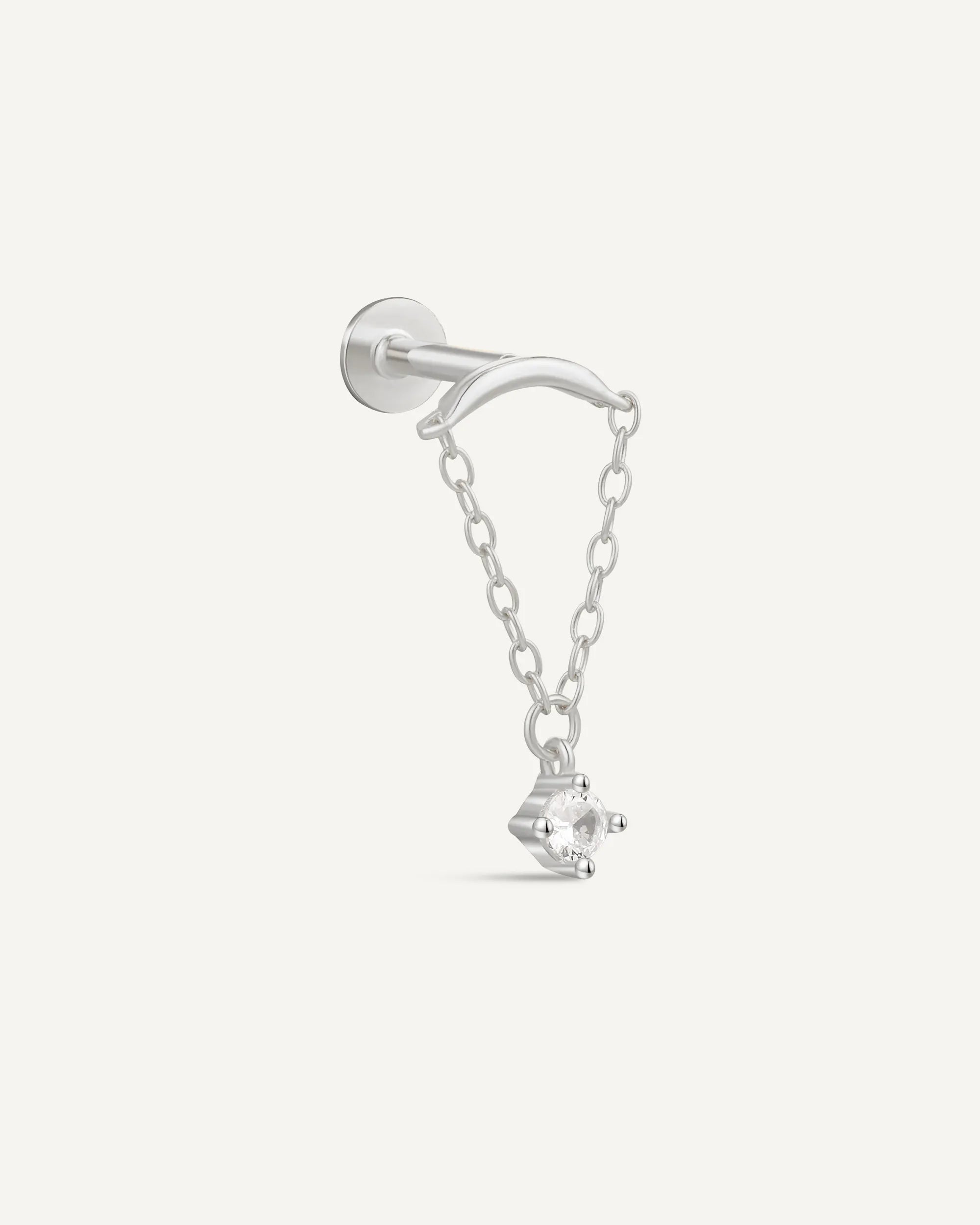 Cascade Chain Flat Back Stud in Silver