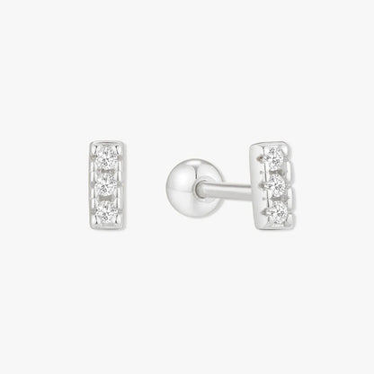 Trio Bar Barbell Studs In Silver