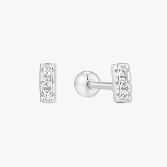 Trio Bar Barbell Studs In Silver