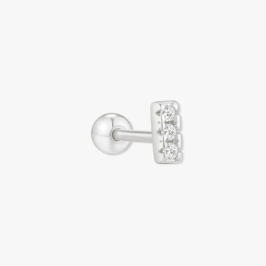 Trio Bar Barbell Helix Stud In Silver