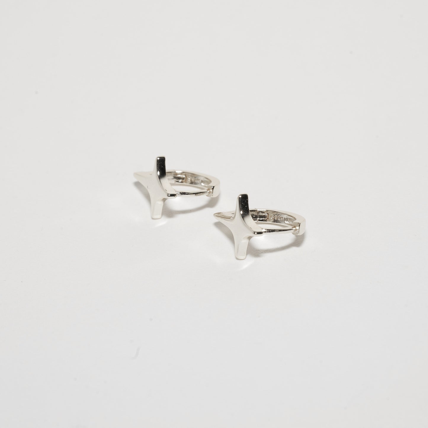 Sparkle Star Hoops in Silver