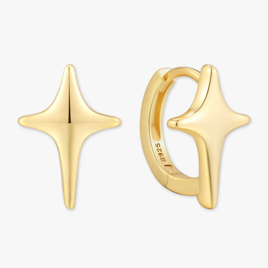 Sparkle Star Hoops in Gold