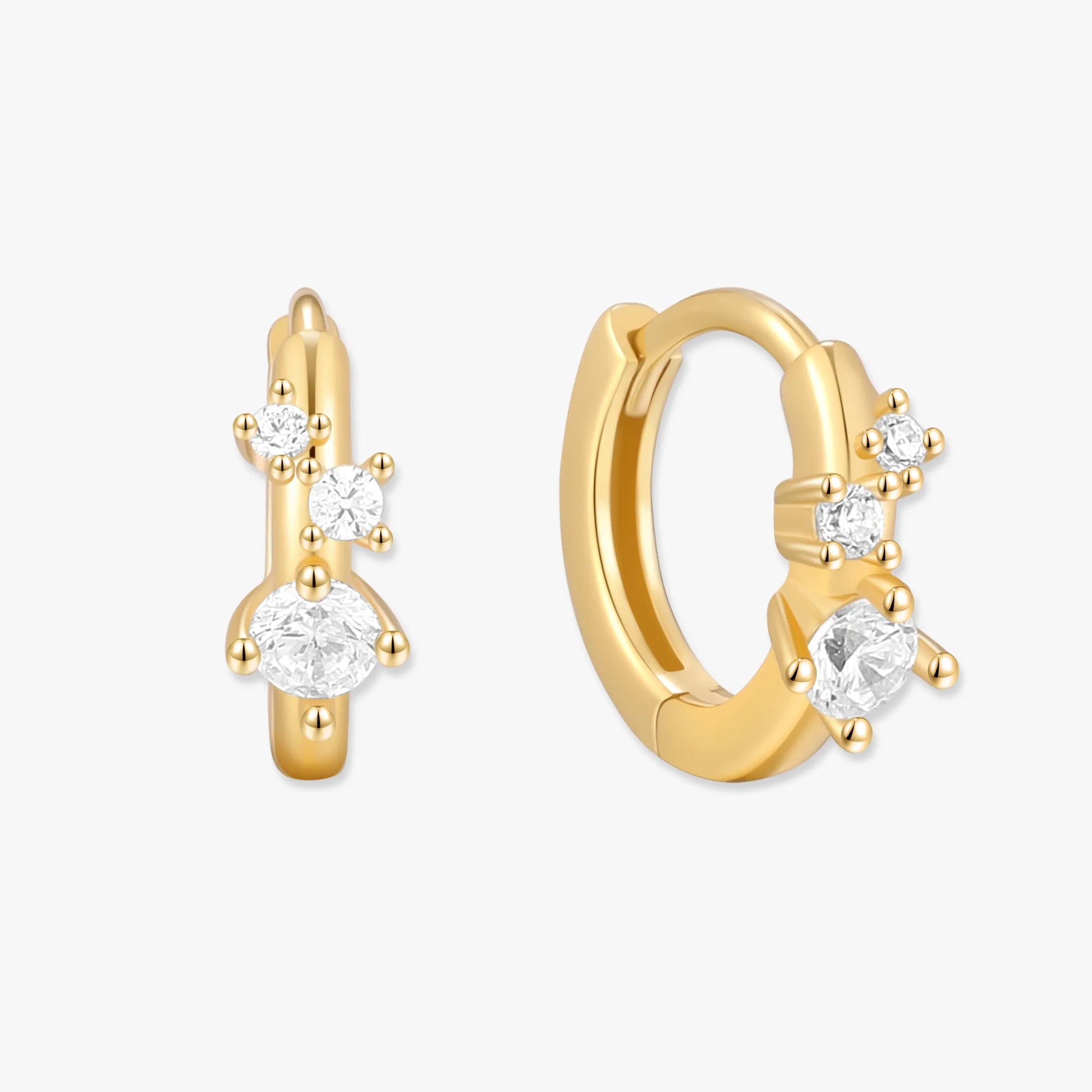 Sprinkle Crystal Huggie Hoops In Gold