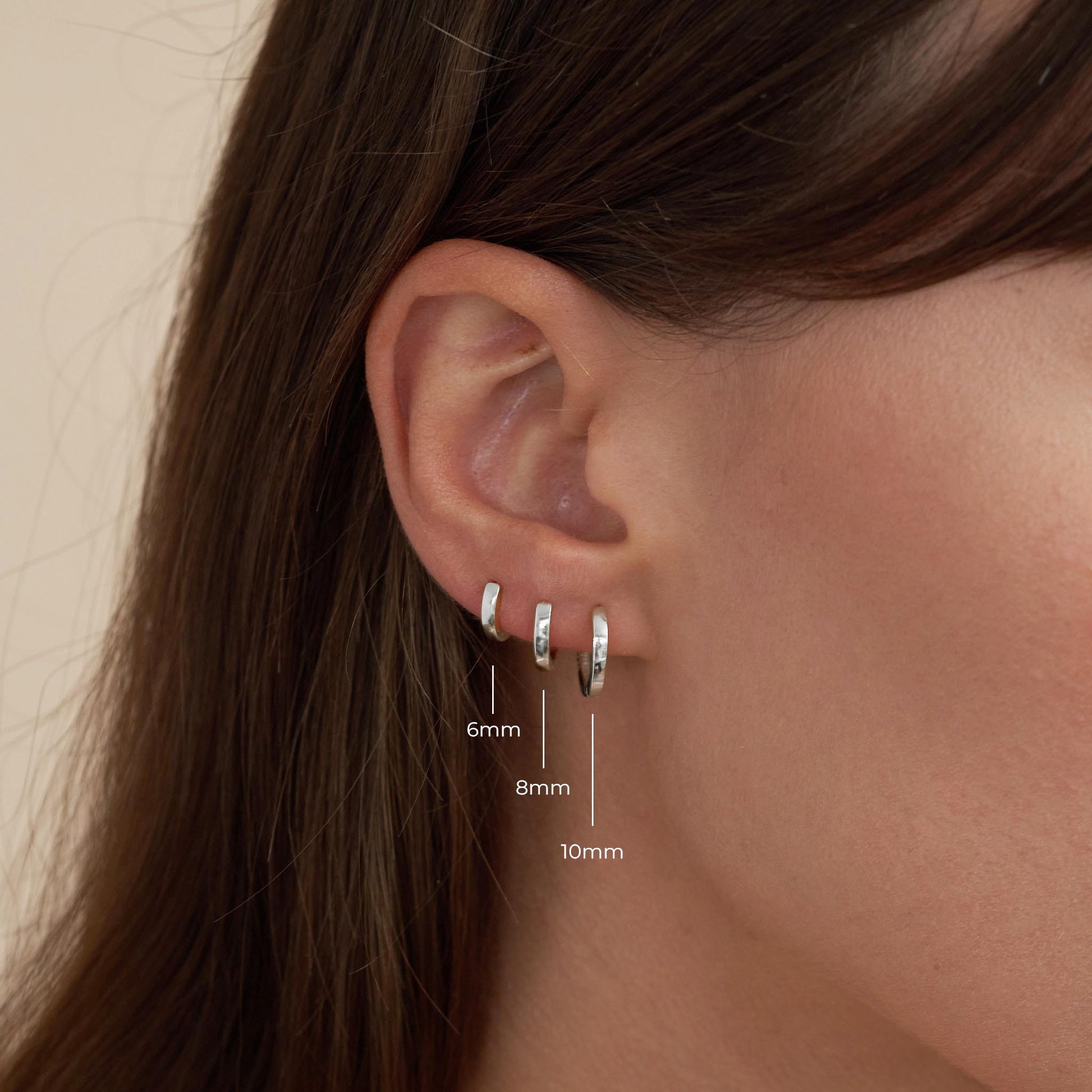 Square Edge Huggie Hoops In Gold