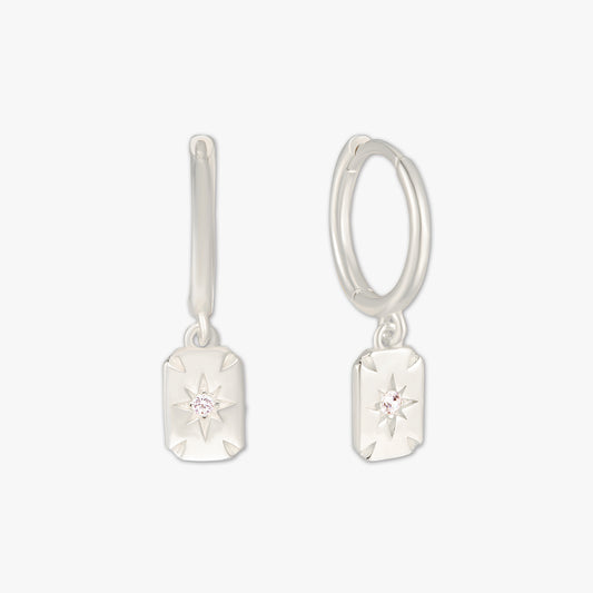 Star Charm Dangle Earrings in Silver- LÉA