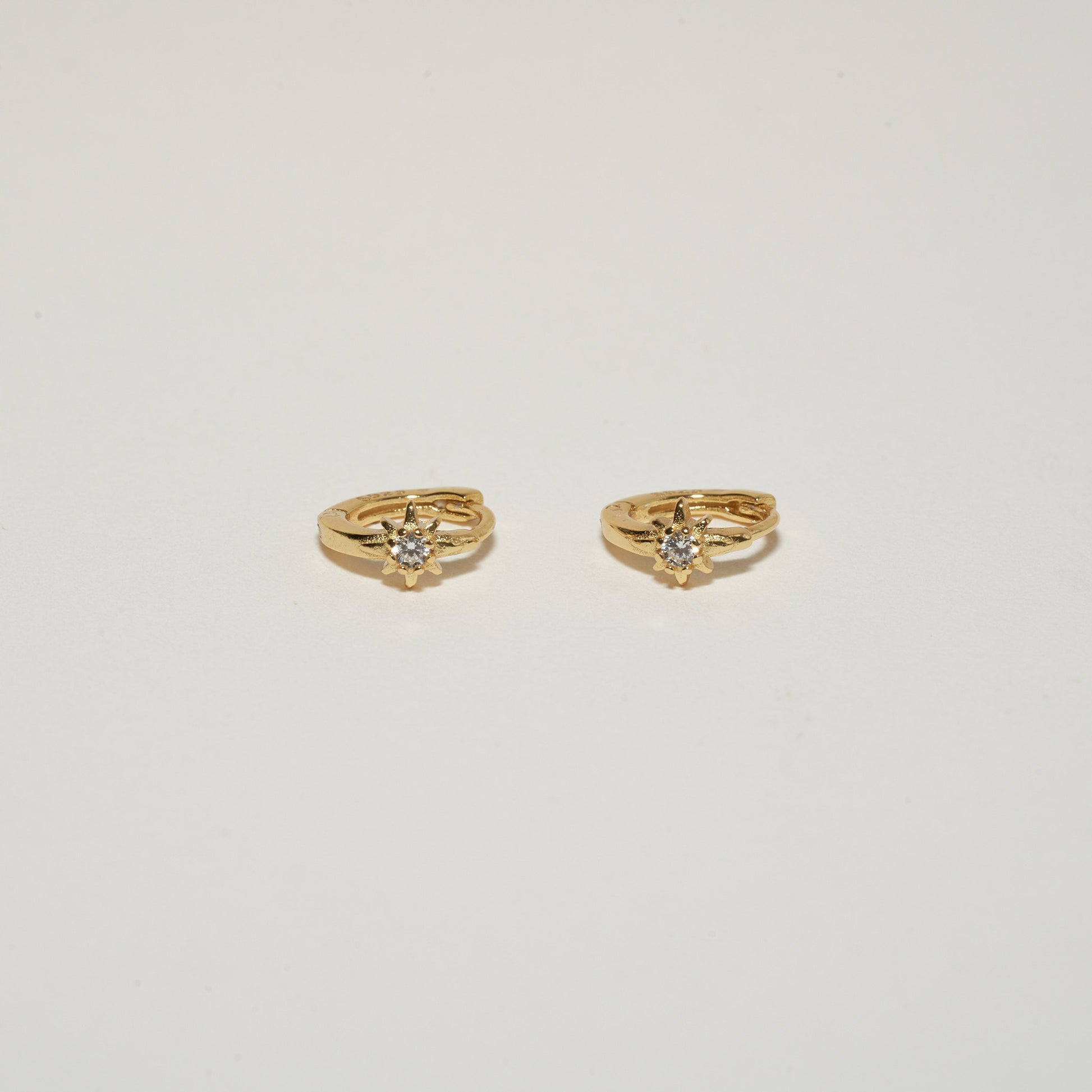 Starburst Huggie Hoops In Gold