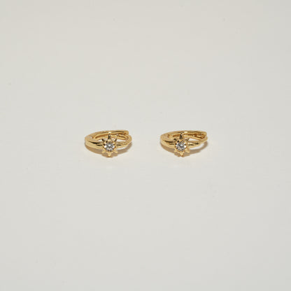 Starburst Huggie Hoops In Gold