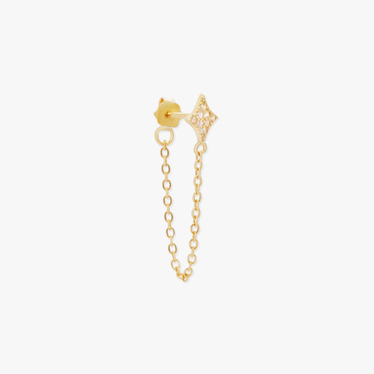 Starburst Chain Helix Stud In Gold