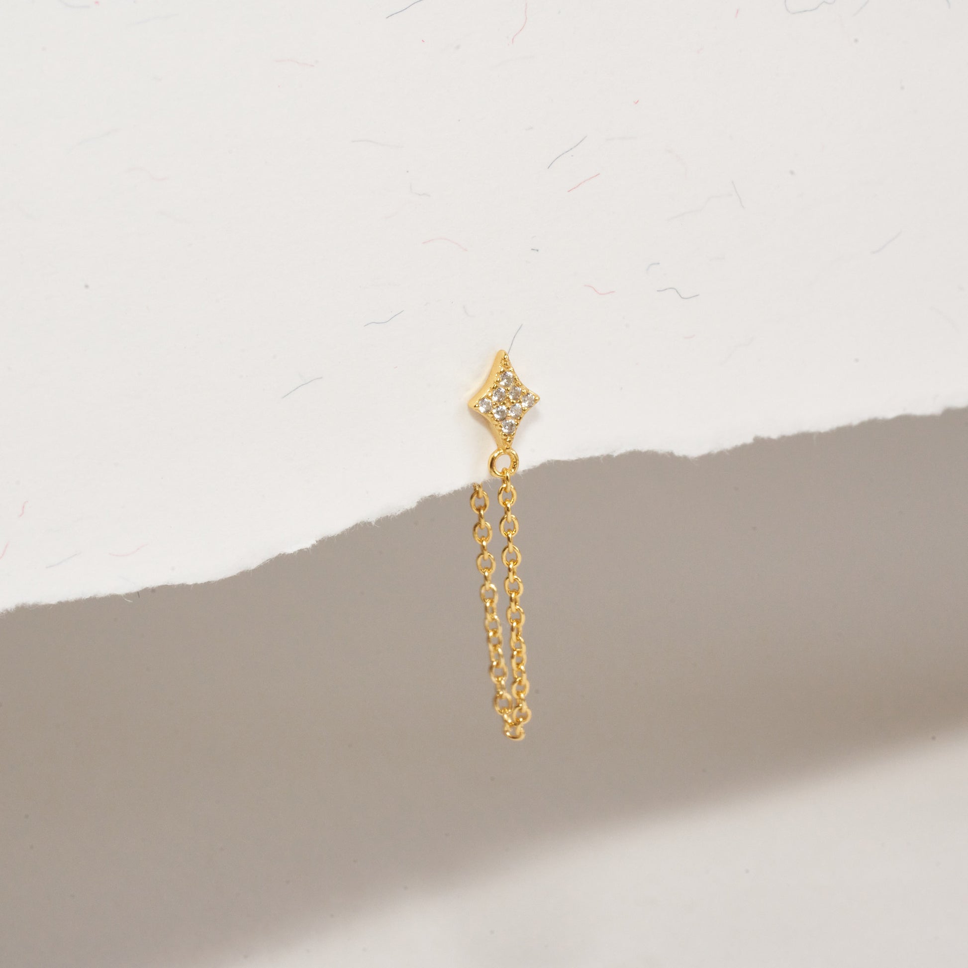 Starburst Chain Helix Stud In Gold