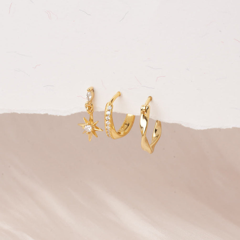 Starburst Dangle Set In Gold