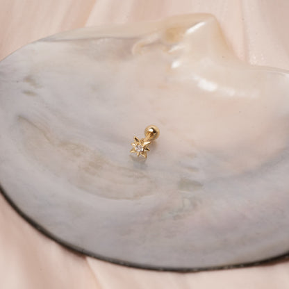 Starburst Helix Barbell Stud In Gold