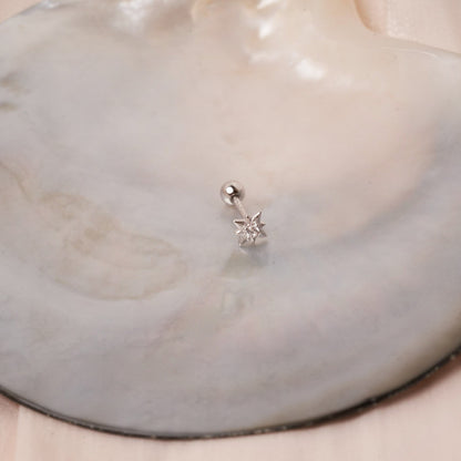 Starburst Helix Barbell Stud In Silver