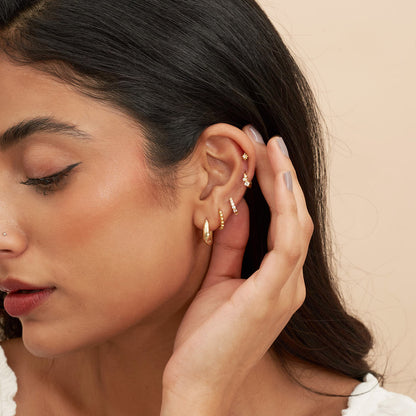 Starburst Helix Barbell Stud In Gold