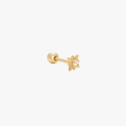 Starburst Helix Barbell Stud In Gold