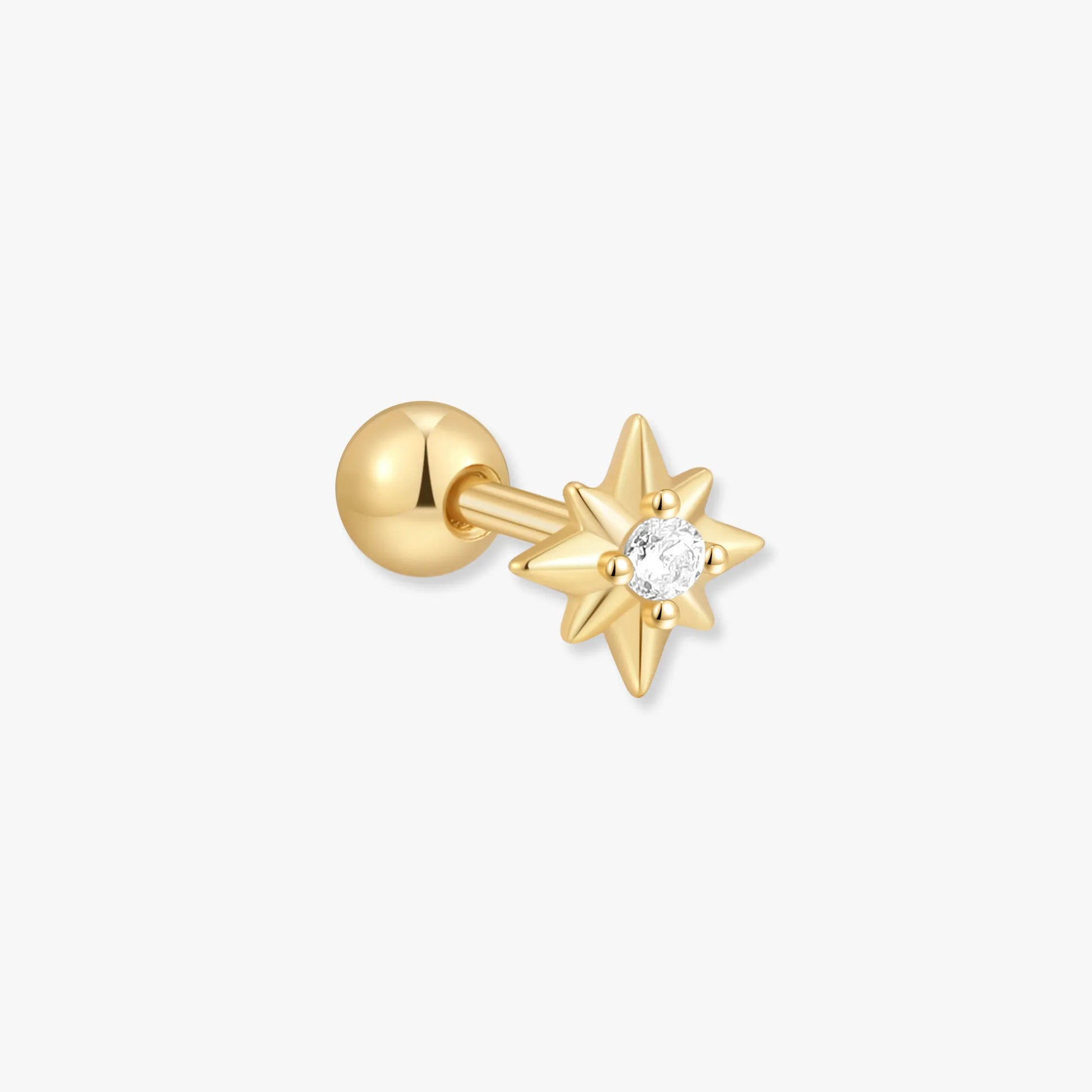 Starburst Helix Barbell Stud in Gold