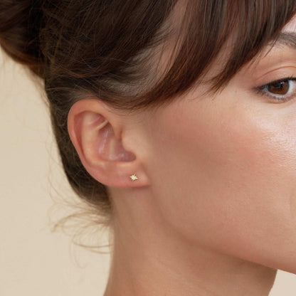 Starburst Helix Flat Back Stud in Gold