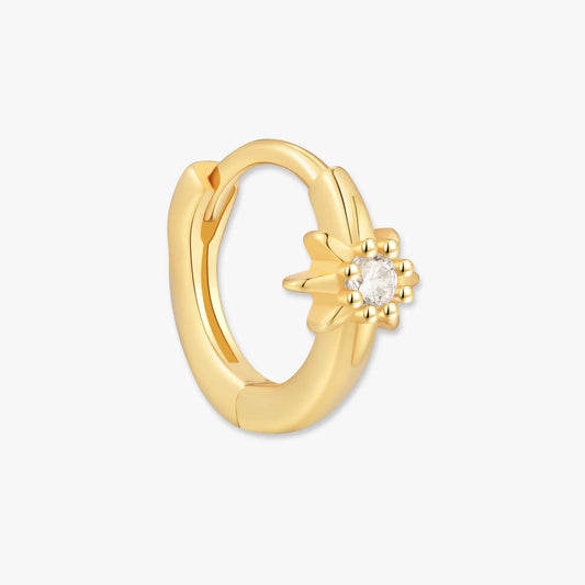 Starburst Helix Hoop in Gold