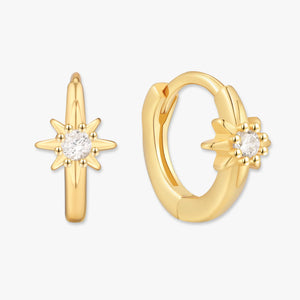 Starburst Huggie Hoops In Gold