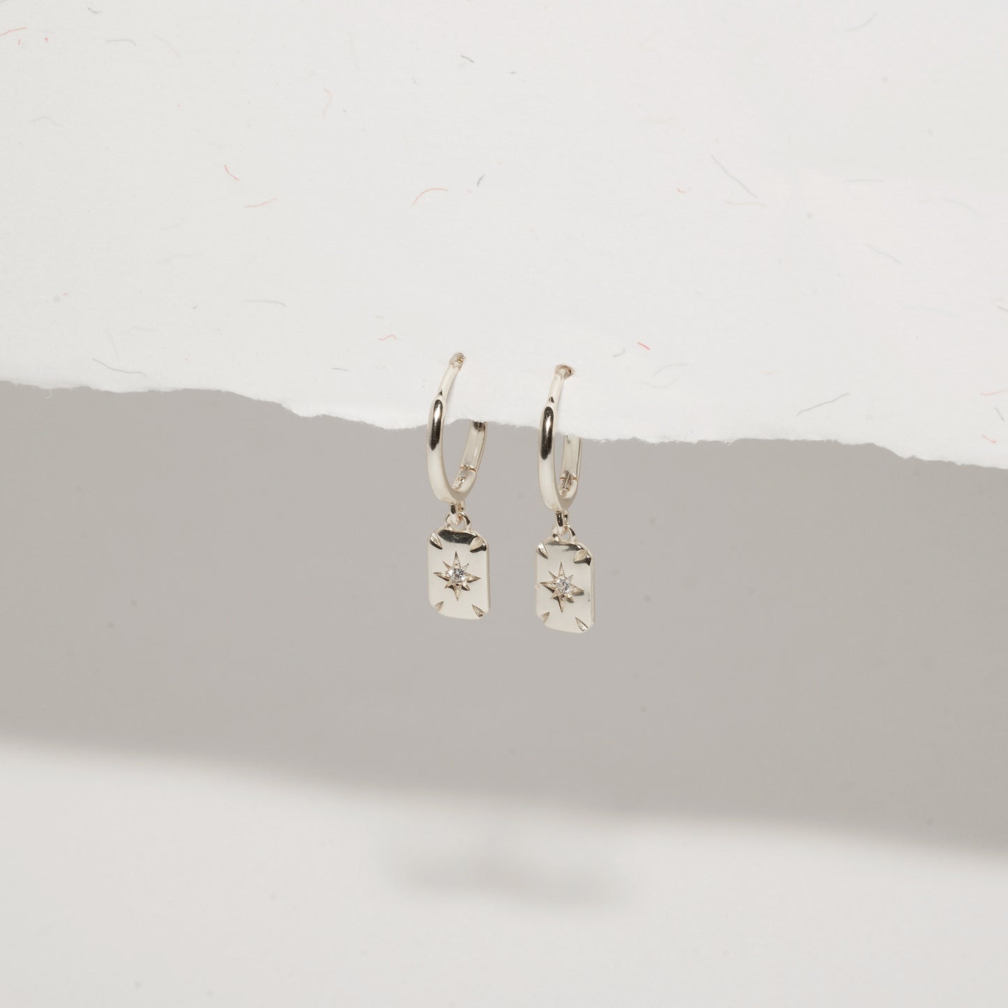 Sun Charm Dangle Earrings in Silver- LÉA
