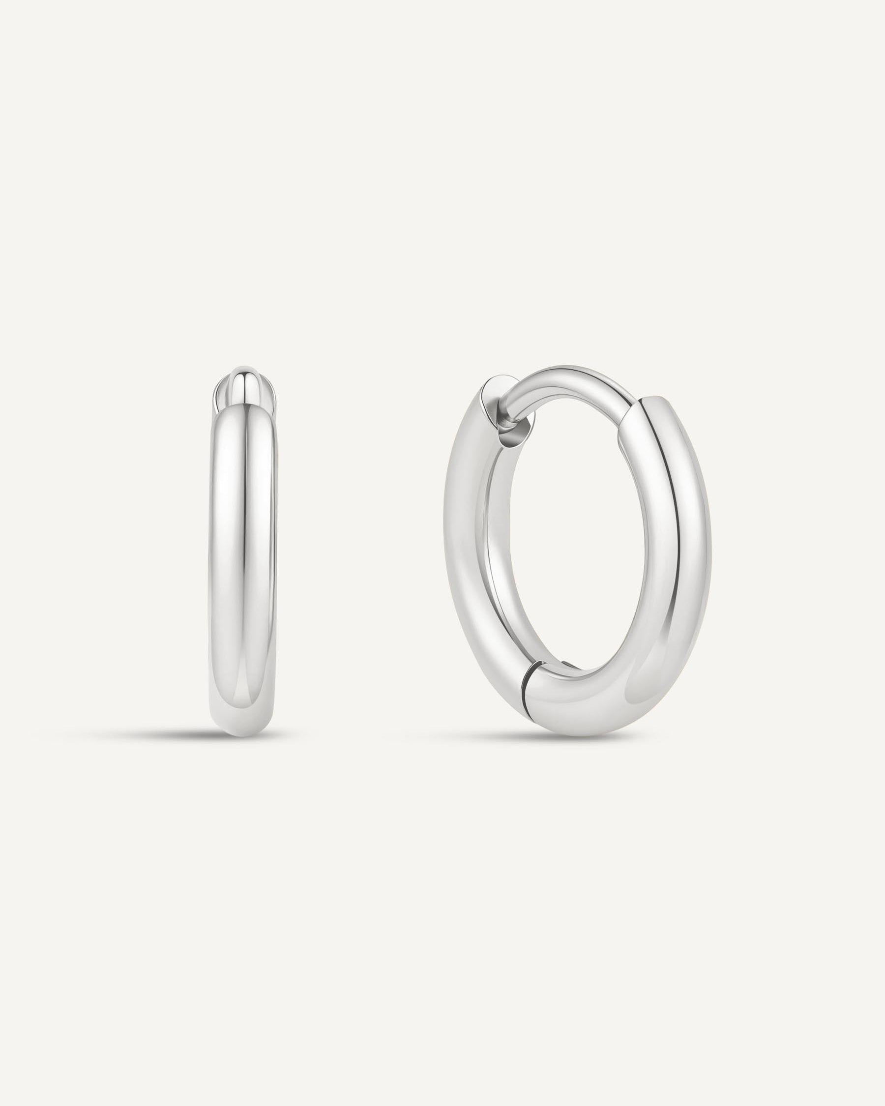 Titanium Essential Huggie Hoops In Silver