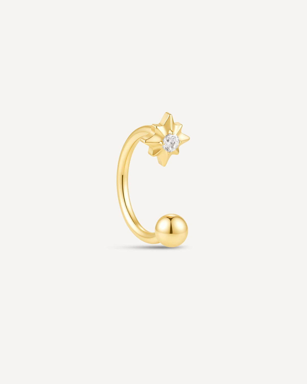 Celestial Starburst Titanium U Hoop In Gold