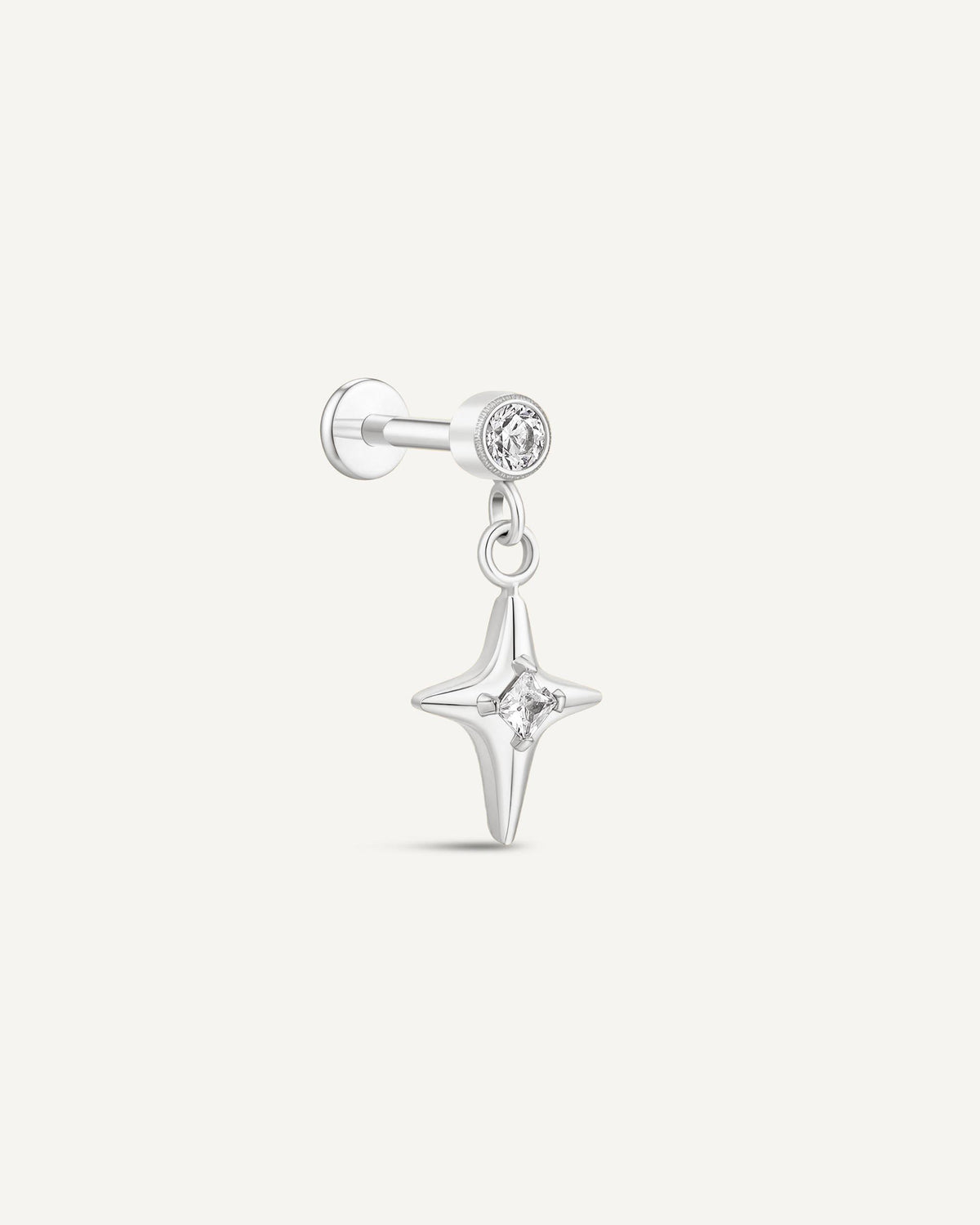 North Star Titanium Flat Back Studs In Silver