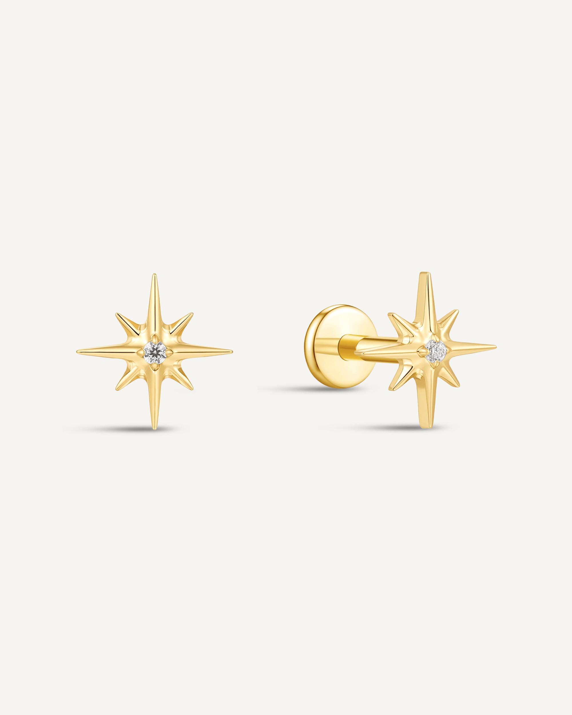 PRE-ORDER Starburst Titanium Flat Back Studs In Gold