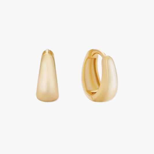 Tapered Huggie Hoops In Gold