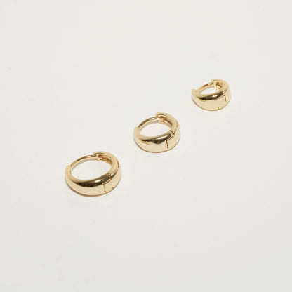 Tapered Huggie Hoops In Gold