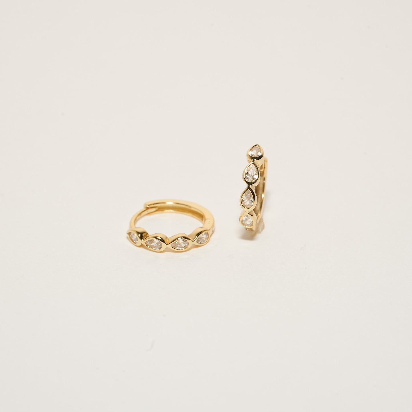 Teardrop Cluster Hoops In Gold