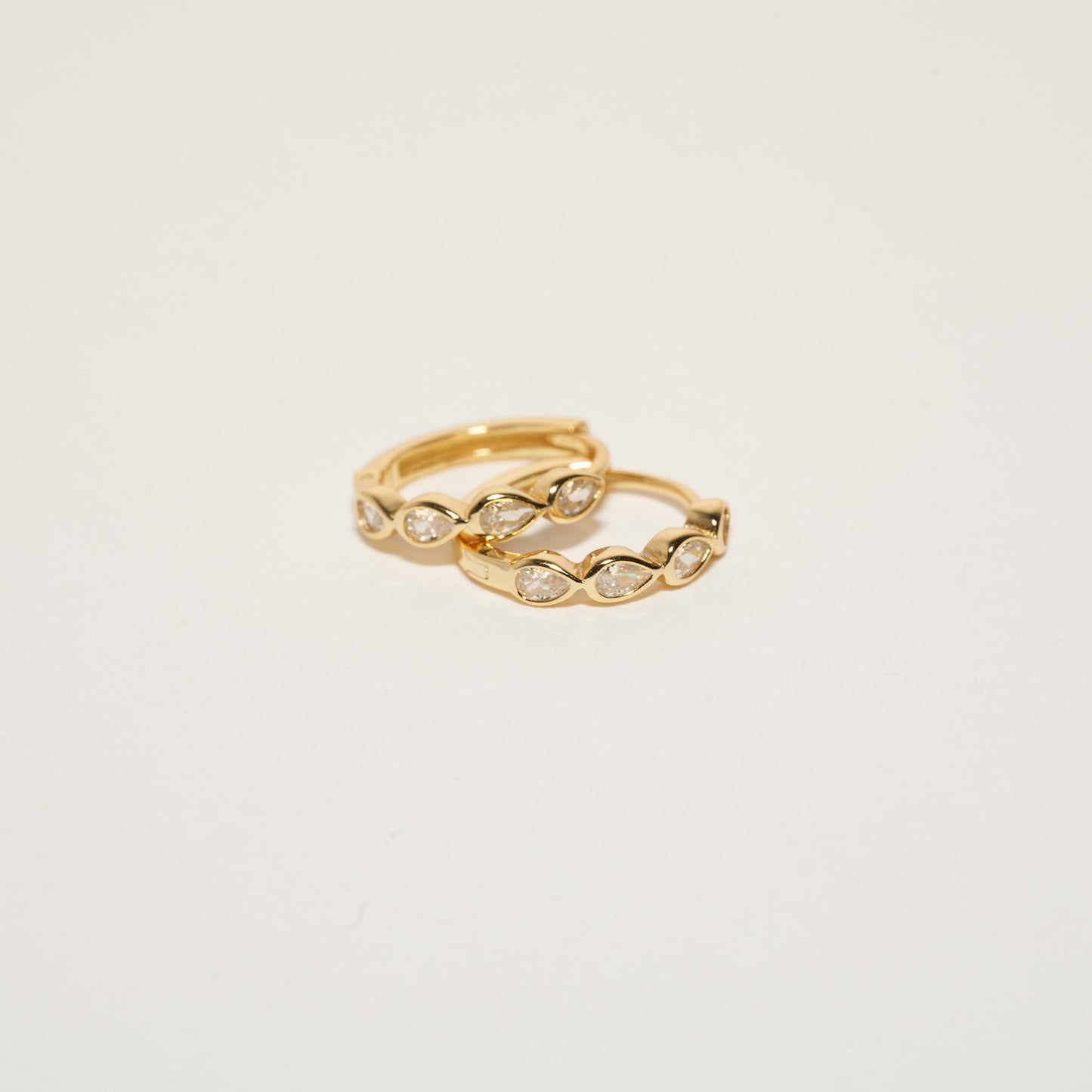 Teardrop Cluster Hoops In Gold