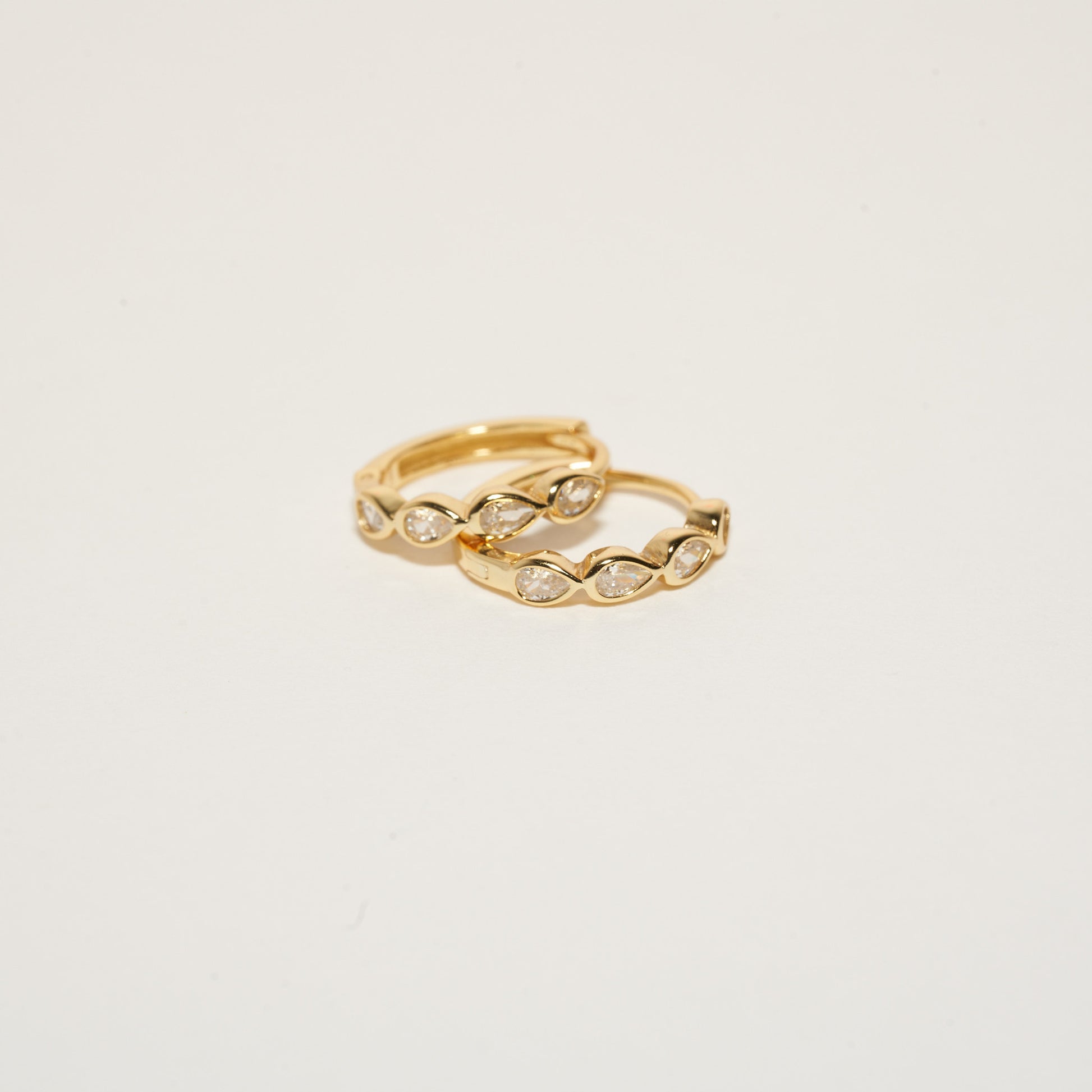 Teardrop Cluster Hoops In Gold