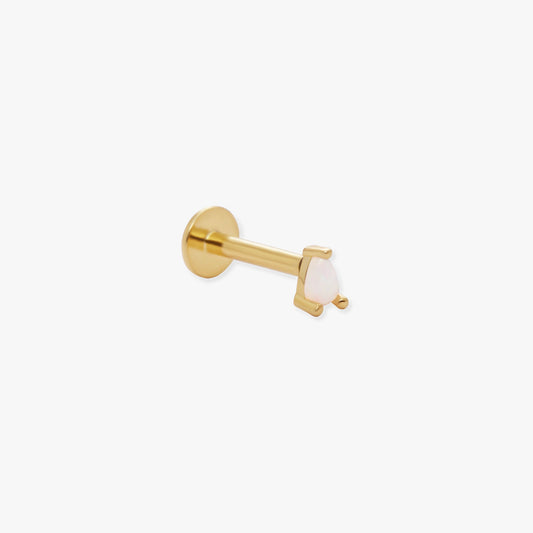 Teardrop Helix Opal Labret Stud In Gold