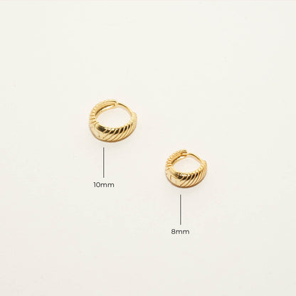 Textured Tapered Huggies in Silver