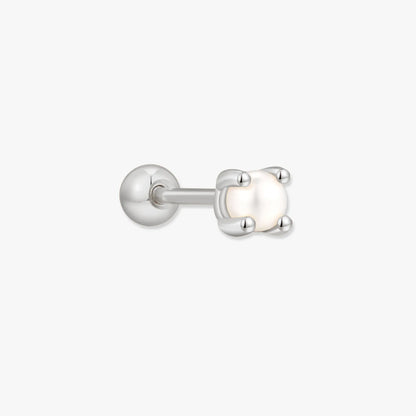 Single stud earring on a white background