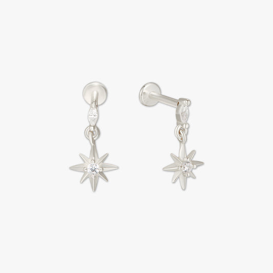 Twilight Star Labret Studs in Silver