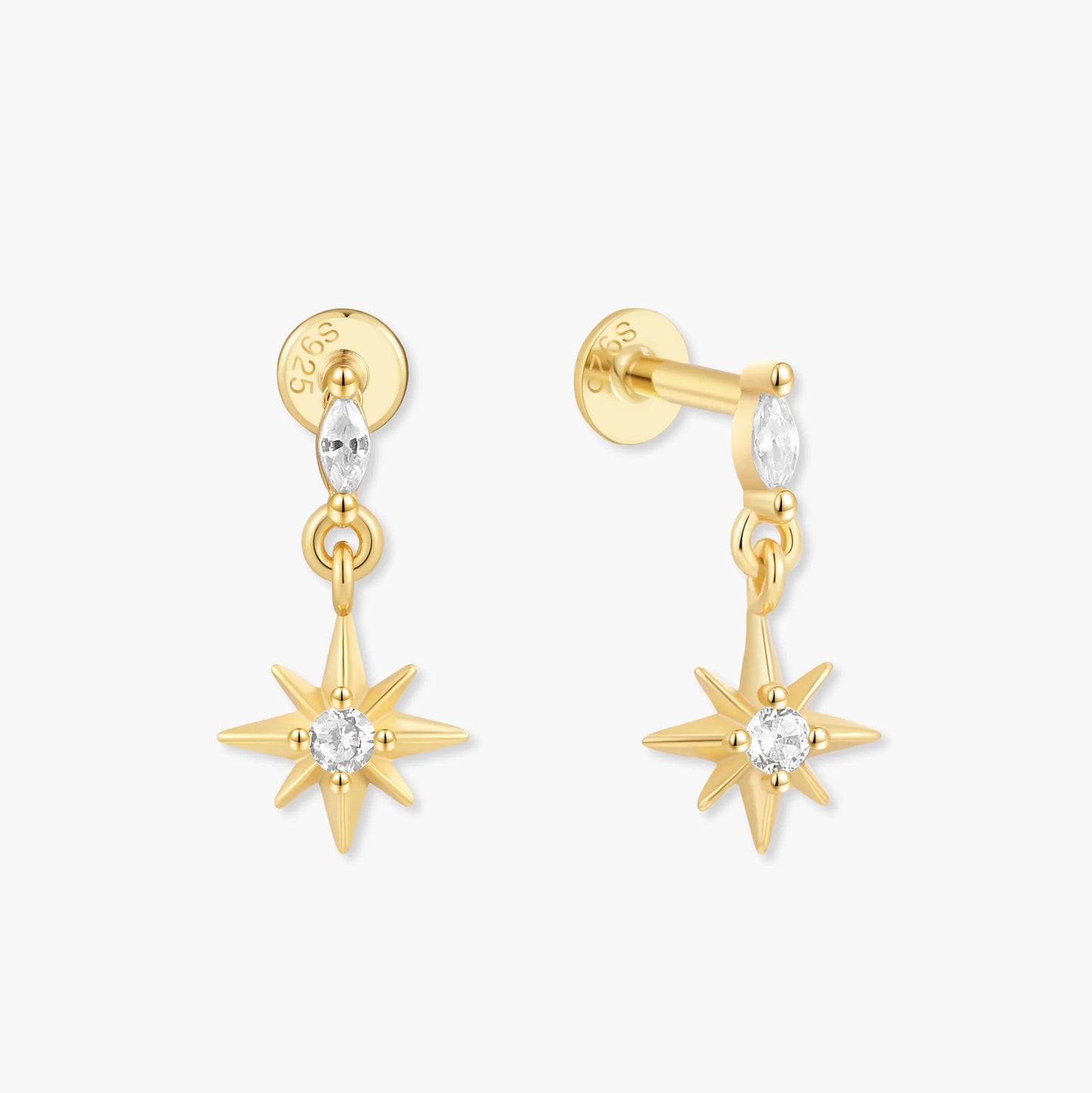 Twilight Star Labret Studs in Gold