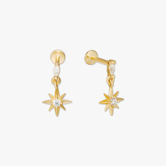 Twilight Star Labret Studs in Gold