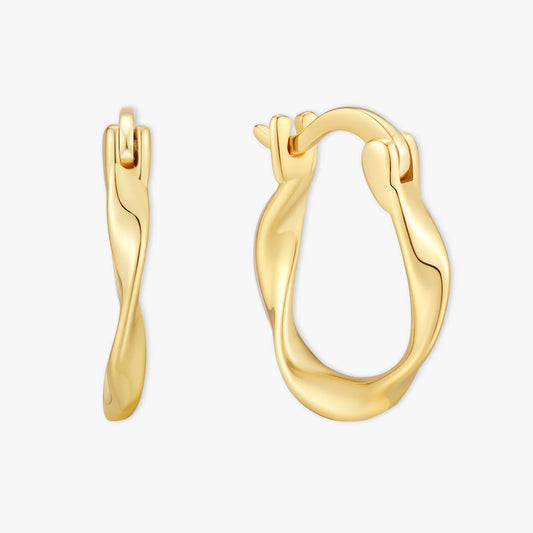 Twisted Hoop Earrings in Gold