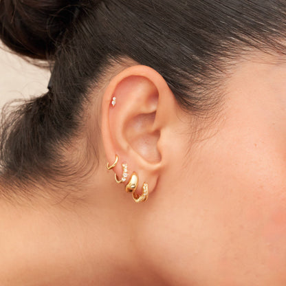 Duo Crystal Flat Back Studs In Gold